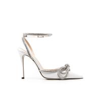 MACH & MACH Double Bow 115mm satin pumps - White 36-37-37.5-38-38.5-39-39.5-40-41-42