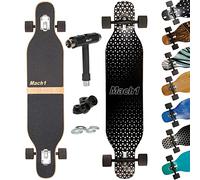 Mach1 Bamboo Longboard with Ceramic Ball Bearings + T-Tool - Skateboard Drop Through Cruiser Complete Board (Triangle)