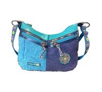 Macha Cotton and leather shoulder bag For Women Indian Ethnic Colorful Indian hippie boho shoulder bag (Turquoise 01)