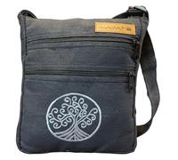 Macha Crossbody bag indian Style in Cotton with colorful prints shoulder bag for women Ethnic boho (Black 01)
