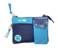 Macha Ethnic cotton bag with colorful prints and leather inserts, cotton and leather shoulder bag for women Ethnic Indian colorful (Blue)