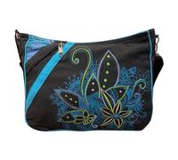 MACHA ethnic crossbody bag for women Hippie bag Hobo Bags Flower Embroidery Women Girls Shoulder Bag (Blue)