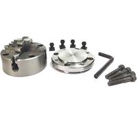 MachEl 80mm 4-Jaw Independent Dog Chuck with Back Plate & T-Nuts - Perfect Fit for Rotary Table Operations