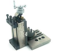 MachEl Design Patent Mini Vertical Milling Slide with Base Plate - for Direct Mounting on 7 x 14 Mini Lathe (Swivel Type - with Clamps)