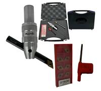 MachEl Fly Cutter with 3/4" (19.05 mm) Straight Shank & Indexable Boring Bar - Includes 10 PCS DCMT 11T304 Inserts & Plastic Case | Ideal for Facing & Boring | Watch Video for Details