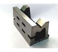 MachEl Heavy-Duty Precision Cast Iron Vee Angle Plates - Stress-Relieved, Work-Holding Clamping for Milling and Engineering - 4" x 4" x 6" (100 x 100 x 150 mm) with Slotted Design