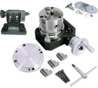 MachEL HV4 (110mm) Rotary Table Kit - 100mm 3-Jaw Reversible Chuck, Tailstock, Back Plate & Dividing Plate