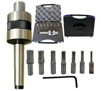 MachEl MT2 Live Revolving Center with Hex Rotary Broach Punch - Precision Lathe Tool for Internal Hex Broaching (Inch Size)