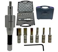 MachEl New Developed R8 Shank Rotary Broach Set with 7-Piece HSS Hex Punches - 7/16" UNF Drawbar Thread