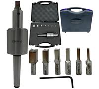 MachEl New Development MT2 Shank Rotary Broach Set with 7-Piece HSS Square Punches - M10 x 1.5mm Drawbar Thread