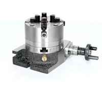 MachEl Standard 80mm Rotary Table & 80mm 4-Jaw Independent Chuck + Back Plate for Milling Engineering Tools