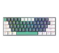 Machenike K500A-B61W 60% Mechanical Wireless Gaming Keyboard, 61 Keys Ultra-Compact Hot Swappable Linear Brown Switch, Dynamic RGB Backlit, Anti-Ghosting, Double-Shot PBT Keycaps, Win/Mac, White