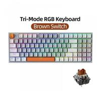 Machenike K500W Tri-mode Wireless Mechanical Keyboard RGB Backlit Compatible With PC And Laptop(Brown Switch)