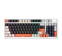 Machenike KG98 96% Tri-Mode Mechanical Keyboard, QWERTY US layout, Hot Swappable Custom Gaming Keyboard, Black White Orange