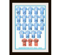 Machester city 2024/2025 Signed Print. (A4 FRAMED 34cm x 24cm)