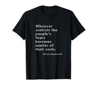 Machiavelli Anti-AUTHORITARIANISM Philosophy Quote Value Graphic T-Shirt, Men, Black, L
