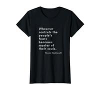 Machiavelli Anti-AUTHORITARIANISM Philosophy Quote Value Graphic T-Shirt, Women, Black, L