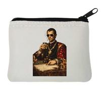 Machiavelli Inspired Nobleman Portrait Neoprene Coin Purse Pouch 10x11cm White