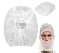 Machify 100-Piece Universal Disposable Beard & Hair Nets, Full Face Elastic Bouffant Hoods For Food Service, Labs, Salons, And Households