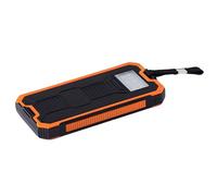 Machify 10000Mah Solar Power Bank With Orange Case, Dual Usb Ports, Flashlight & Carabiner, Shockproof & Dustproof, Outdoor Use