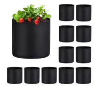 Machify 12 Pcs Breathable Grow Bags, 3 Gallons Nonwoven Plant Baskets, Fabric Plant Pots, Thickened Plant Container, Gardening Supplies For Fruits Vegetables Flowers