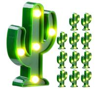 Machify 12 PCS LED Cactus Lights, Cactus Lamps, Cute Cactus Decor, Table Lamps for Room Decorations, Western Mexican Party Home Bedroom Embellishments