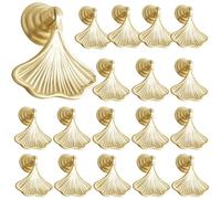 Machify 18 Pcs Cabinet Knobs, French Zinc Alloy Drawer Pulls, Modern Gold Matte, Single Hole Handles for Dresser Wardrobe Cupboard, Unique Fan Shape Design for Home Decoration