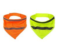 Machify 2 Pcs Dog Scarf, L Size Adjustable Dog Reflective Bandana With, Hi-Vis Safety Night For Medium To Large Dogs, Green & Orange