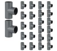 Machify 24-Pack 1-Inch Heavy Duty PVC 3-Way Tee Fittings, Versatile Pipe Connectors for Furniture, Water Supplies, and Garden Projects