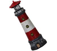 Machify Decorative Solar Lighthouse Statue For Gardens, 14.8 In Automatic Rotating Lights With Aaa Battery, Resin Tower For Housewarming Gifts