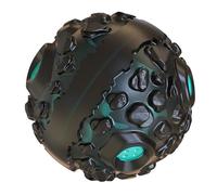 Machify Dog Toy Ball, Resilient Chew Toy for Large Dogs, Interactive Rolling Ball, Teeth Cleaning, Mental Stimulation & Fun Play, Black & Blue, 4.57 x 4.57 x 4.61 in / 116 x 116 x 117 mm