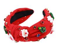 Machify Festive Rhinestone Headband, Christmas Hair Ornament, Santa Claus & Snowflake Motif, Crystal-Adorned Holiday Hairpiece, Party Accessory