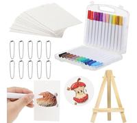 Machify Fluffy Paint Art Kit, DIY Puffy Painting Crafts with Magic 3D Texture Painting Kit, 3D Drawing Sponge Paper, Markers, Beaded Chains, Mini Easel, Soft-tip Pens