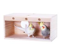 Machify For Cockatiels Budgerigars And, Large Breeding Box Transparent, Top-Side Opening, Includes Perch And Screws Reinforcement, Wood Pine Long-Lasting Hatch Improved Rate For