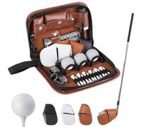 Machify Golf Tees, Golf Club Covers, Golf Balls, Brush, Rangefinder, Mini Scorer, Golf Ball Clamp, Multifunctional Divot Tool, Golf Gift For Men & Women, Golf Accessories Kit With Pu Portable Pouch