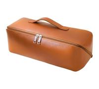 Machify Hair Dryer Travel Bag for Dyson, Portable PU Leather Carrying Case, Hair Dryer Organizer, 13 x 4.3 x 4.7 in / 33 x 11 x 12 cm, Curling Iron and Straightener Storage, Light Brown