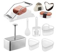 Machify Mold Kit, 7 Pieces, Featuring Stainless Steel Press Mold, Cutter, Oil Brush, Rice Spoon, Rice Molds, Sushi Making Tool For Diy, Set