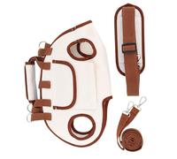 Machify Pet Carrier Backpack, Hands-Free Portable Four-Legged Design, Brown Small Dog Carrier with Leash and Strap, Breathable Polyester Travel Bag, 11.8 X 9.8 X 0.8 in
