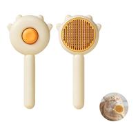 Machify Pet Hair Cleaner Brush in Khaki, Cat Paw Slicker Comb with One Button Hair Release, Massage Needle Comb for Dogs and Cats, Round Tip Teeth for Skin Care, 7.67 x 3.7 x 1.81 in