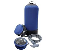 Machify Portable Pressure Shower, 11L/2.9 Us Gal Blue Camping Shower With Inflatable Pump And Nozzle, Foldable Outdoor Solar Shower Bag For Washing Car, Bathing