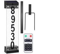 Machify Remote Control Solar Address Sign With Nine Light Modes, Waterproof Solar Powered Address Light, Outdoor Acrylic In-Ground Or Wall Plaque For Gardens, Yards, Doorways