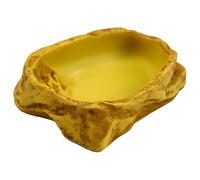 Machify Resin Water & Food Feeding Bowl for Reptiles, Rock-Like Terrarium Decor, 4.7 X 3.5 in / 12 X 9 Cm, Easy Access Step, Shallow 0.8 in / 2 Cm Depth, Ideal for Lizard, Snake, Tortoise Species
