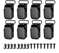 Machify Strong Grip Metal Tapestry Hangers, 8 Pcs Black Rug Clips for Wall, Heavy Duty for Tapestries, Blankets, Quilts