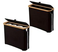 Machify Toilet Paper Holder Organizer Set: 2 Large Baskets With Lid, 17.7 X 5.9 X 13.8 In, Foldable For Bathroom