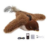 Machify Touch Activated & Remote Control Chirping Bird Cat Toy, Electronic Flapping Toy For Play & Exercise, Plush Cat Toy With Realistic Wings & Sounds