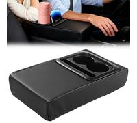 Machify Universal Car Armrest Pillow With Dual Cup Holders, Memory Foam Console Cushion, Elbow Rest, Phone Storage 13.8X7.9X3.0 In