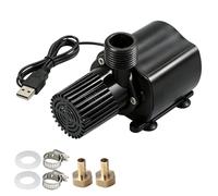 Machify USB Submersible Water Pump, 5V 4W 500L/H Mini Brushless Dc, High Lift, Quiet, for Fountain Aquarium Hydroponics, Accompanied By 2 Water Pipe Connectors, 2 Rubber Gaskets, 2 Metal Rings