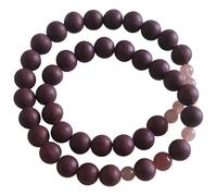 Machify Wood Bead Bracelet For Women, Herbal Scented, Natural Agarwood Strawberry Quartz, 0.4 In Beads, 5.9-6.7 In