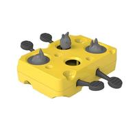 Machify Yellow Cat Puzzle Toy, Brain Stimulating Whack-A-Mole Treat Dispenser, Interactive Slow Feeder, Intelligence Training For Cats & Dogs, Reduces Boredom, Healthy Eating
