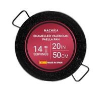 Machika Enamel Paella Pan | Paella Pan | Skillet for Paella and Rice Recipes | Perfect for Indoor & Outdoors | Easy Cleaning | Rust Proof Coating | 14 Servings | 20 inches |